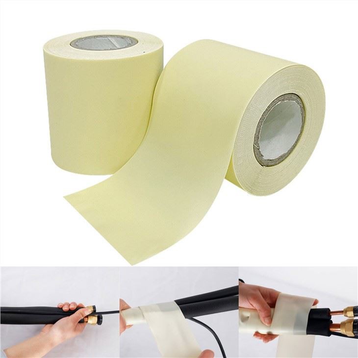 เครื่องปรับอากาศทั่วไปเทปห่อท่อพีวีซีสีขาวโดยไม่ต้องใช้กาว